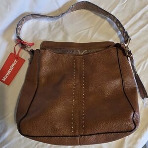 Montana West Tan Shoulder Bag with Stud Accents